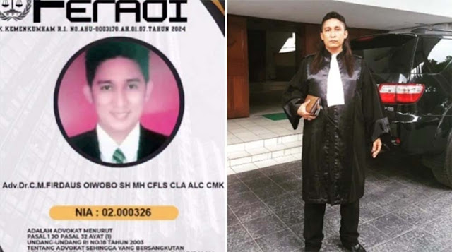 Unggah Foto KTA Pengacara, Titel Pendidikan Firdaus Oiwobo Dipertanyakan: Gelar Lu Banyak Juga