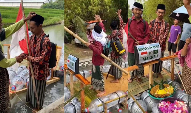 Viral 2 Warga Banyuwangi ke Mekah Naik Perahu Rakitan, Netizen: Terinspirasi dari One Piece