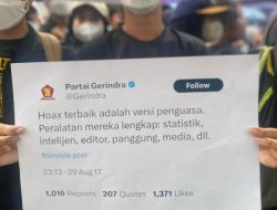 Kembali Viral Unggahan Gerindra ‘Hoax Terbaik Adalah Versi Penguasa’