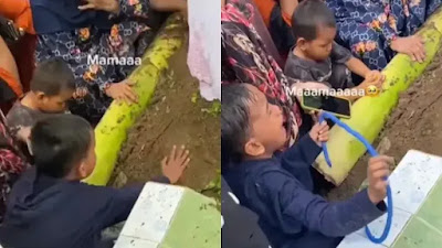 Momen Pilu Bocah saat Ibunya Dimakamkan: Mah Bangun, Kenapa Gak Pakai Kasur?