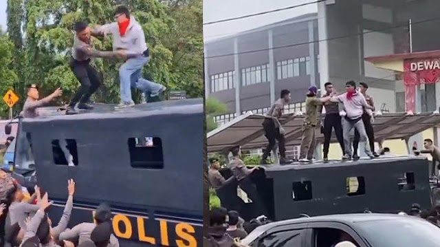 Nasib Pendemo Usai Menang Duel Lawan Polisi di Aksi Tolak RUU TNI, Diselamatkan Sosok Topi Ungu