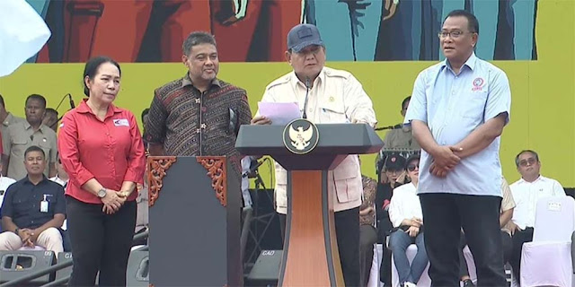 Bikin Massa Buruh Auto Ngakak, Prabowo Curhat 4 Kali Keok di Pilpres: Gue Kalah Lo Ketawa Lagi