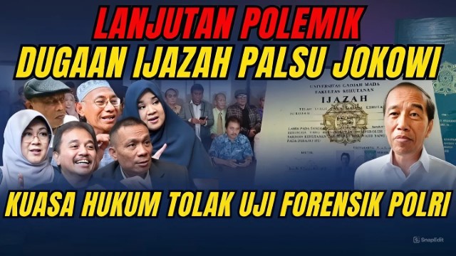 Tim Advokasi: Uji Forensik Ijazah Jokowi Sarat Muatan Politis!