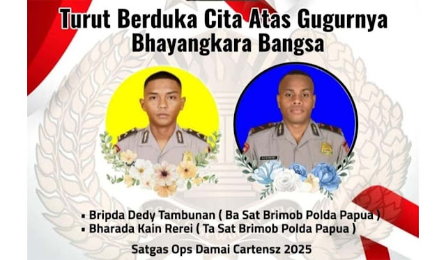 Berawal dari Kontak Tembak dengan KKB, 2 Anggota Brimob Gugur di Puncak Jaya