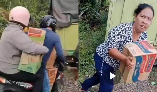 Viral Warga Jarah Mie Instan dari Muatan Truk yang Kecelakaan di Sumsel
