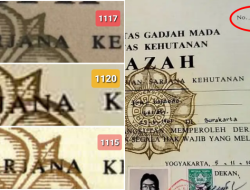 Penampakan Perbedaan Ijazah Fakultas Kehutanan UGM nomor 1120, dengan 1117 dan 1115