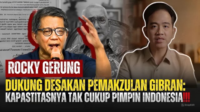 Seret Nama Jokowi, Rocky Gerung Soal Pemakzulan Gibran: Bukan Proses Berbahaya!