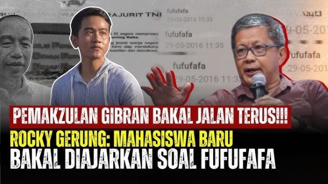 MENARIK! Rocky Gerung Yakin Mahasiswa Baru Bakal Diajarkan Soal Fufufafa dan Pemakzulan