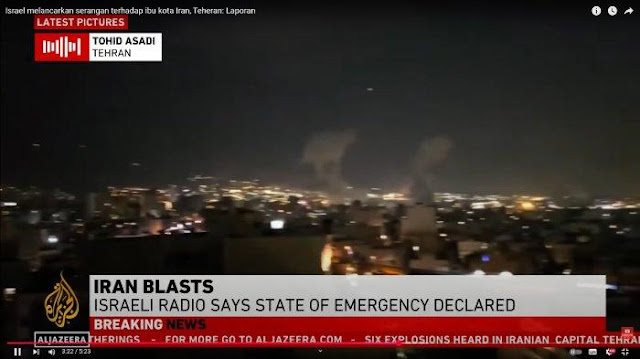 BREAKING NEWS: Israel Serang Ibu Kota Iran, Ledakan Guncang Teheran, AS Bantah Terlibat