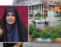 NGERI! Detik-Detik Kantor Televisi Iran Dibom Israel Saat Sahar Emami Si Singa Betina Iran Sedang Live