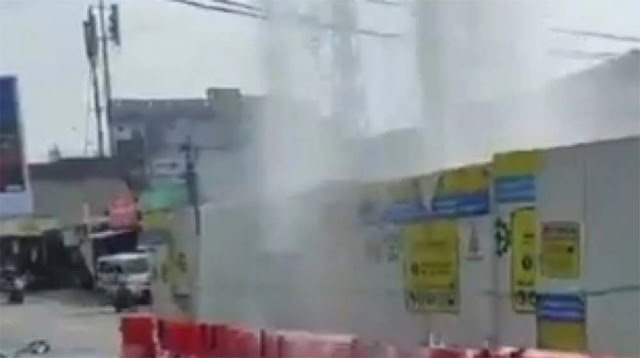 Viral Kemunculan Air Terjun di Kota Bekasi, Ternyata Ini Penyebabnya