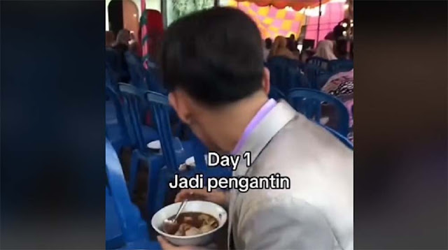 Viral! Pengantin Pria Ini Tinggalkan Istri di Pelaminan Sendiri demi Makan Bakso