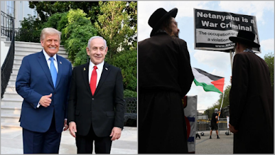 Disambut Hangat Trump di Gedung Putih, Netanyahu Ditolak Mentah-mentah Warga AS Termasuk Rabi Yahudi