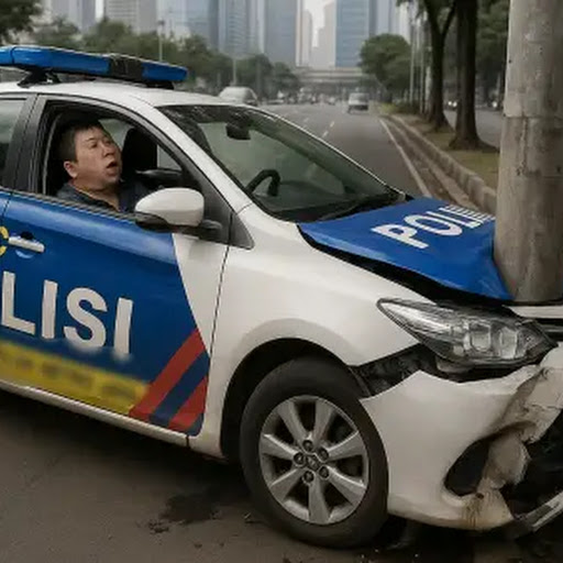 Mabuk, WN China Bawa Kabur Mobil Polisi Usai Tabrak Kendaraan di Jakpus