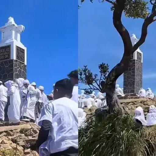 Viral Sekelompok Orang Berjubah Putih Kelilingi Tugu di Puncak Gunung Lawu, Mirip Tawaf Jemaah Haji