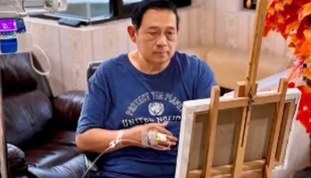 SBY Sakit Apa? Wajah Terlihat Pucat dan Tirus, Bahkan Infus Terpasang saat Melukis