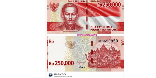 Viral Pecahan Uang Baru 2025 Mulai Rp80 Ribu Hingga Rp250 Ribu, Begini Kata BI!