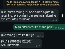 Nomor WhatsApp Firli Bahuri Diretas, Pinjam Duit Rp5 Juta