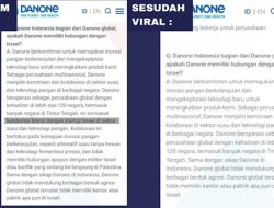 Danone Indonesia Diduga Hilangkan Jejak Afiliasi dengan Israel dari Situs Resmi