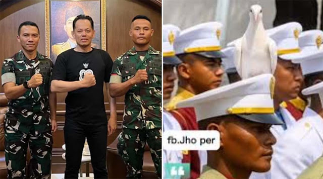 Aris Marsudiyanto Sambut Pratu Dedi, Prajurit Viral dengan Merpati di Kepala saat Upacara HUT RI di Istana Negara
