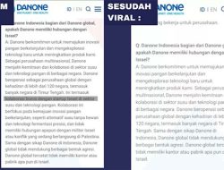 Danone Diduga Hilangkan Jejak Afiliasi dengan Israel dari Situs Resmi