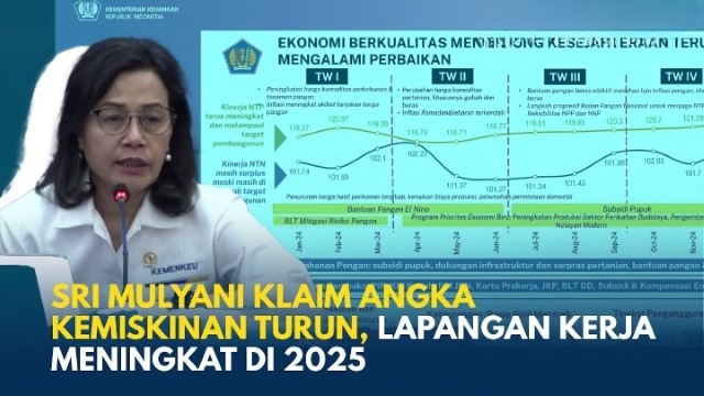 Klaim Angka Kemiskinan Turun di Bawah 9%, Menkeu Sri Mulyani: Pertama Kali Dalam Sejarah!