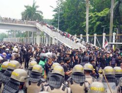 Demo di DPR Ricuh, Ratusan Demonstran Ditangkap Polda Metro dan Diminta Jalan Jongkok