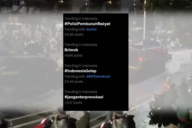 Tagar PolisiPembunuhRakyat Trending di X Usai Driver Ojol Dilindas Mobil Brimob