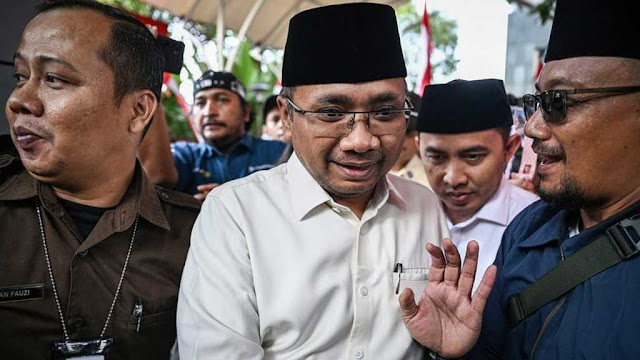 Usai Diperiksa Kasus Korupsi Haji, Yaqut Diteriaki Maling oleh Pedemo di KPK