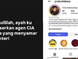 Akun Anak Menkeu Purbaya Sebut Srimul Agen CIA Lenyap