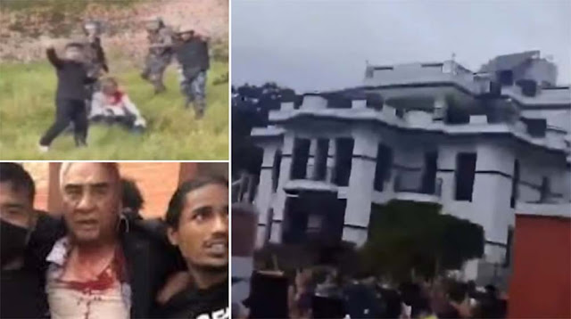 Viral Video Eks PM Nepal Babak Belur saat Rumah Diserbu Massa