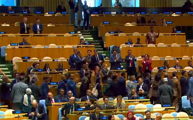 Momen Delegasi Sidang Umum PBB Walkout Sambil Teriak Wuu saat Netanyahu Pidato