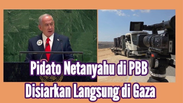 ANEH! Pidato Benjamin Netanyahu di PBB Disiarkan Pakai Toa di Gaza, Warga Malah Tak Dengar Apa-Apa