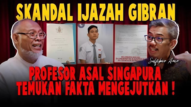 Guru Besar NTU Singapura Bongkar Pendidikan Gibran: MDIS Tak Keluarkan Ijazah, Hanya Jalankan Kurikulum Universitas Asing!