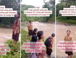 Jeritan dari Tepi Sungai, Anak Sekolah Berseragam Pramuka Minta Jembatan ke Prabowo!