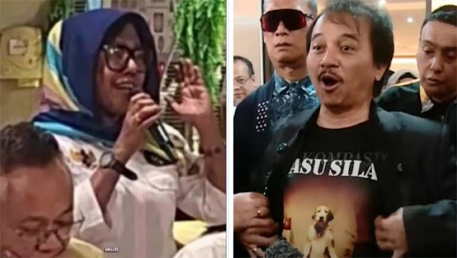 Aksi Roy Suryo Buka Kancing, Pamer Baju Asusila Gambar Wajah Anjing Tanggapi Demo Pendukung Jokowi