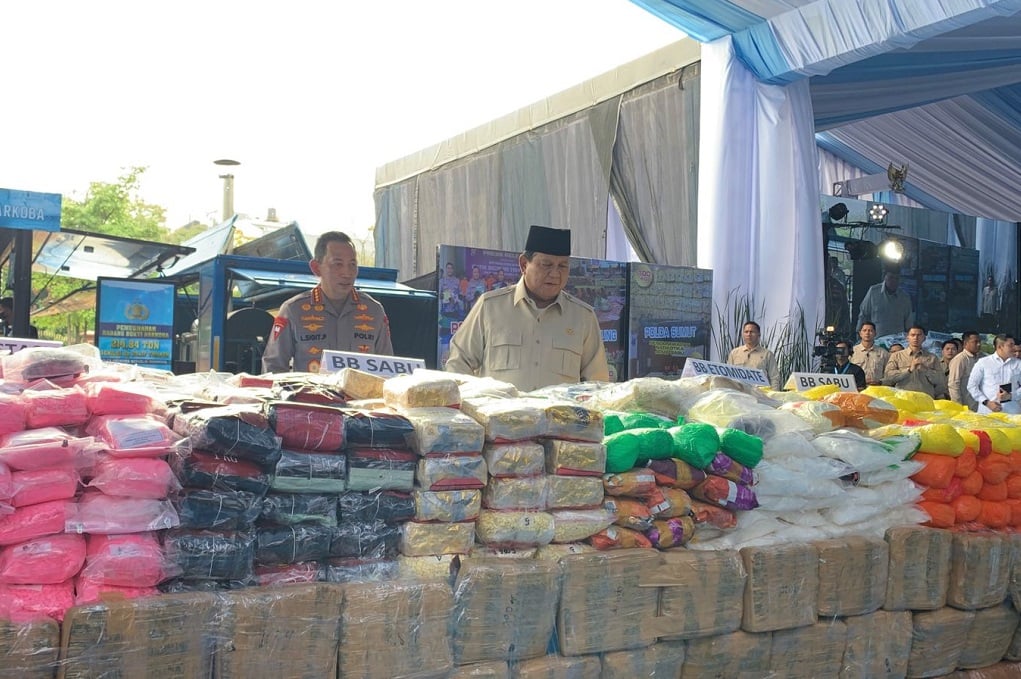 Prabowo Pimpin Pemusnahan 214,8 Ton Narkoba Senilai Rp 29,37 Triliun, Bukti Perang Total!
