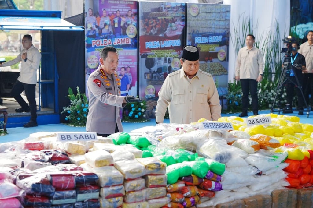 Polri Musnahkan 214,84 Ton Narkoba Senilai Rp29,37 Triliun, Prabowo Hadir Langsung!