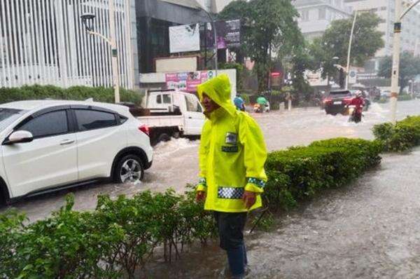 Banjir 35 CM Landa Kemang Jaksel, Pohon Tumbang Timpa Mobil di Dharmawangsa