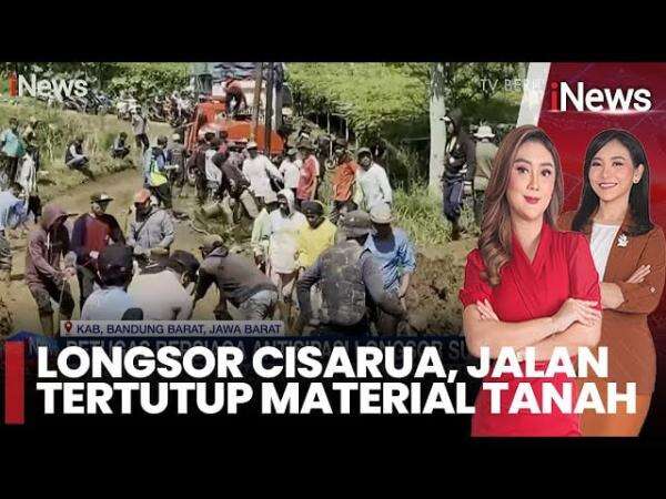 Longsor Bandung Barat Lumpuh Lalu Lintas 6 Jam, Tebing 40 Meter Runtuh