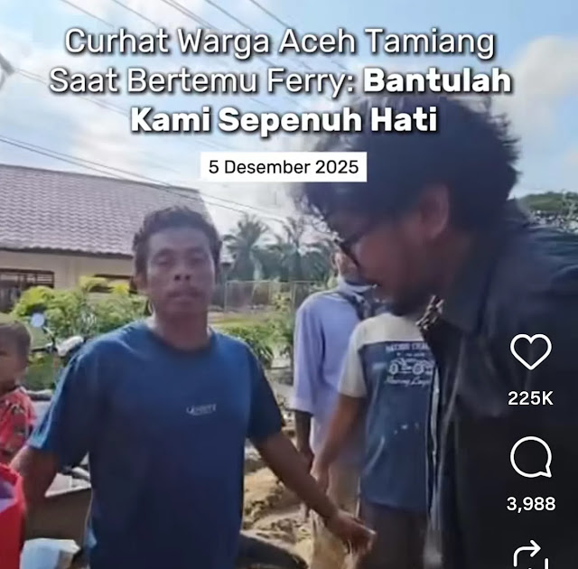 Krisis Aceh Tamiang: Ferry Irwandi Ungkap Warga Kelaparan & Bantuan Pemerintah Dinilai Lamban