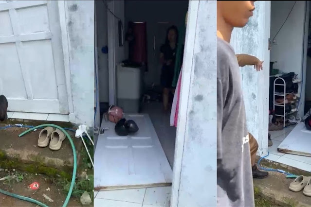 Viral! Istri PNS Gerebek Rumah Selingkuhan Oknum Polisi di Lampung, Pintu Ditendang Jebol