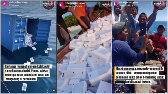 Video Kontainer iPhone di Laut Utara Jawa Ternyata Hoax AI? Ini Buktinya