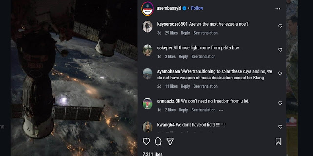 Warganet Malaysia Khawatir Jadi Target AS Usai Unggahan Foto Satelit, Bercanda: Kami Cuma Punya Minyak Goreng!