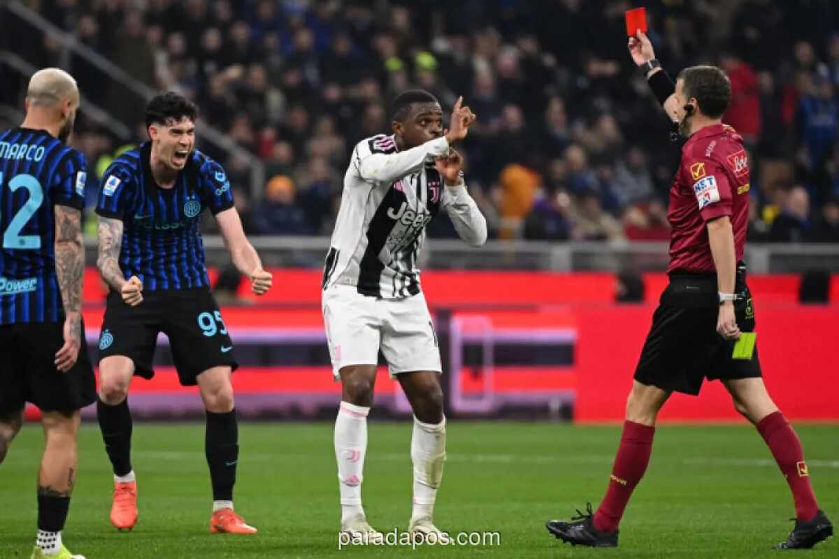 Inter Milan Tundukkan Juventus 3-2 di Derby dItalia, Dihiasi Kontroversi Kartu Merah Kalulu