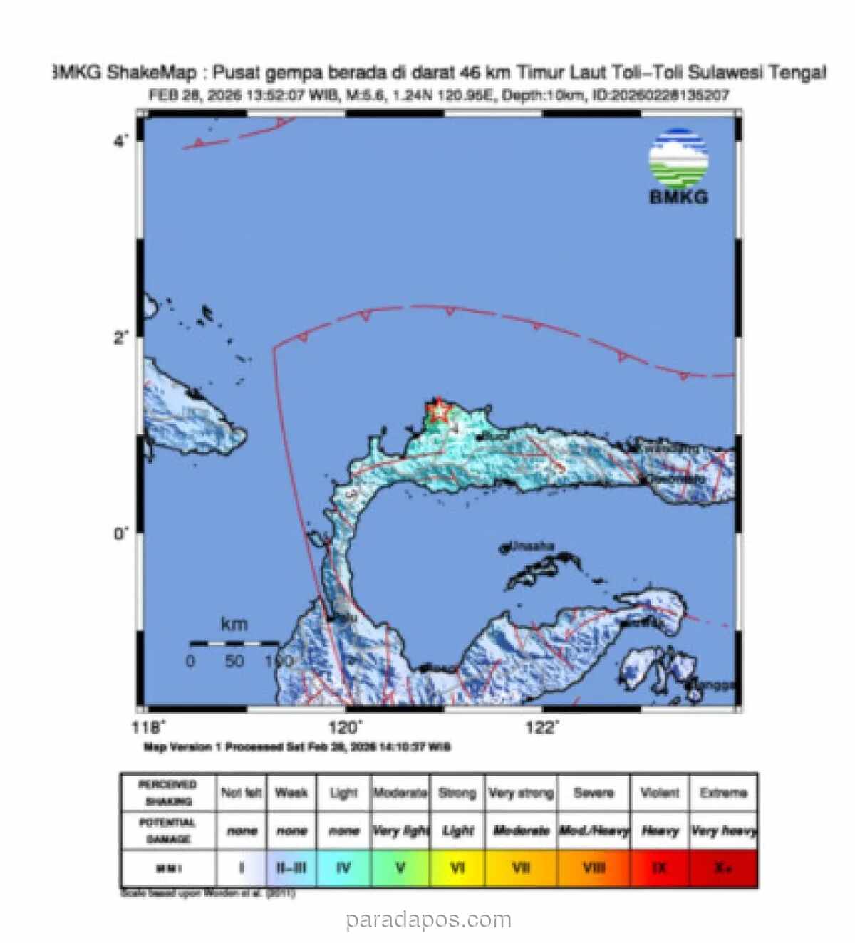 Gempa Magnitudo 5,6 Guncang Toli-Toli, Tidak Berpotensi Tsunami