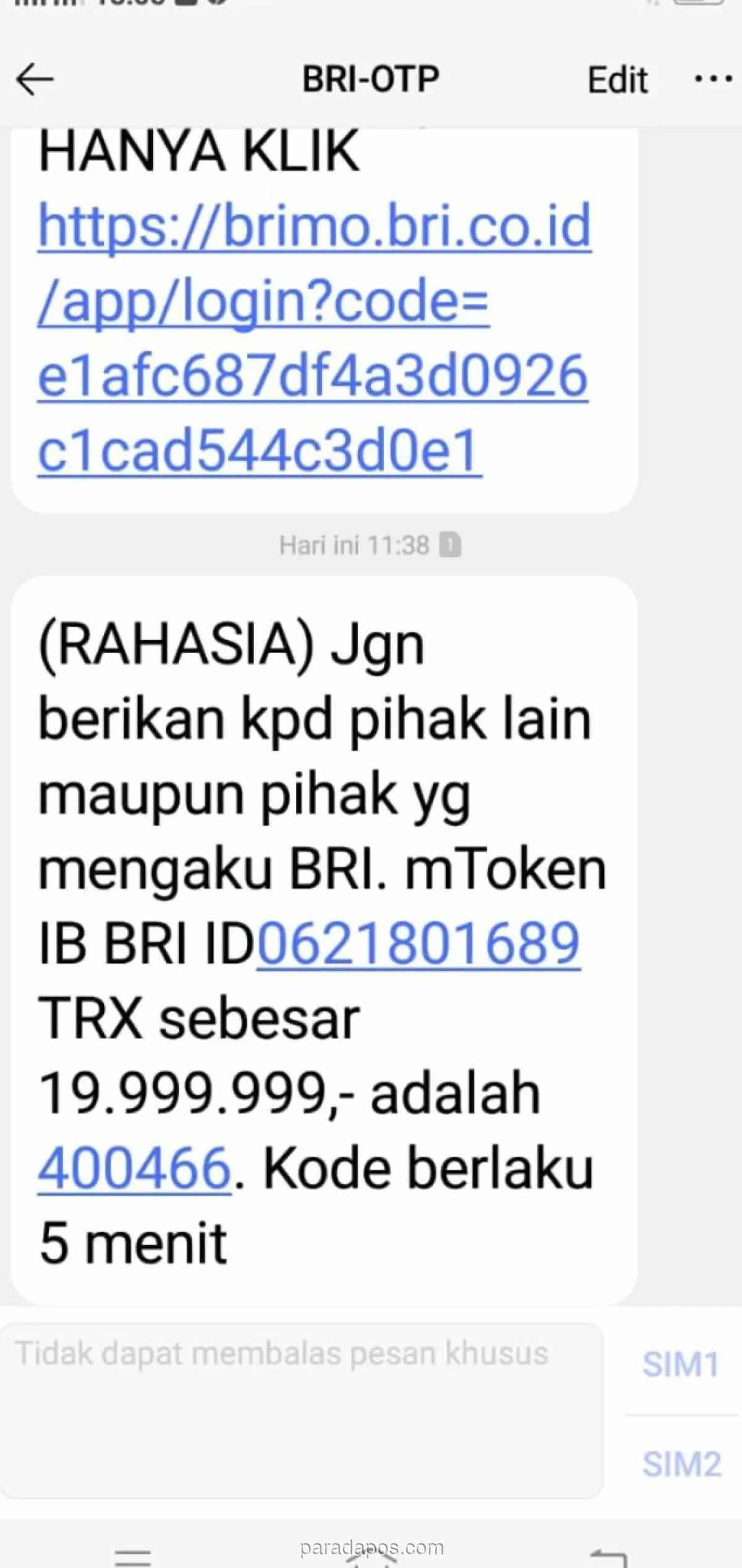 Nasabah BRI Rugi Rp20 Juta Akibat Modus Penipuan Hadiah dan OTP