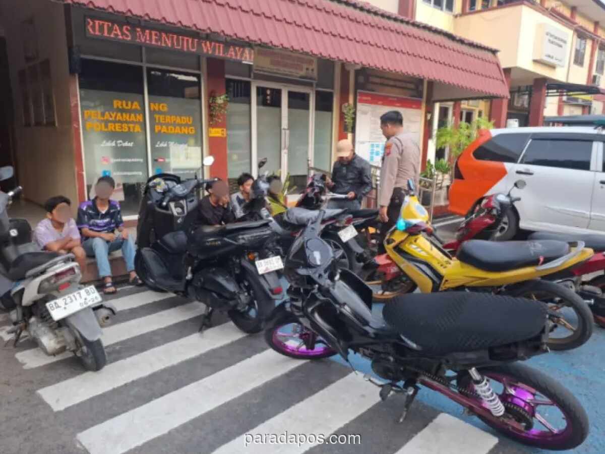 Polisi Padang Bubarkan Balap Liar, 14 Remaja Diamankan dan 10 Motor Disita