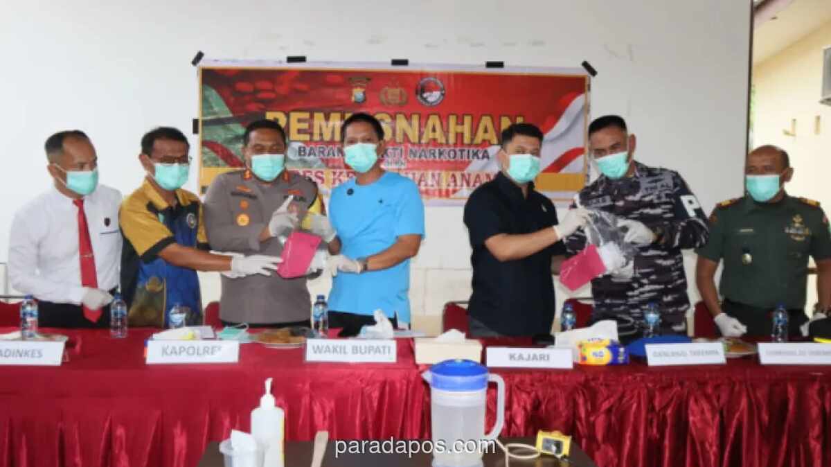 Polres Anambas Musnahkan 56,51 Gram Sabu dari Dua Kasus