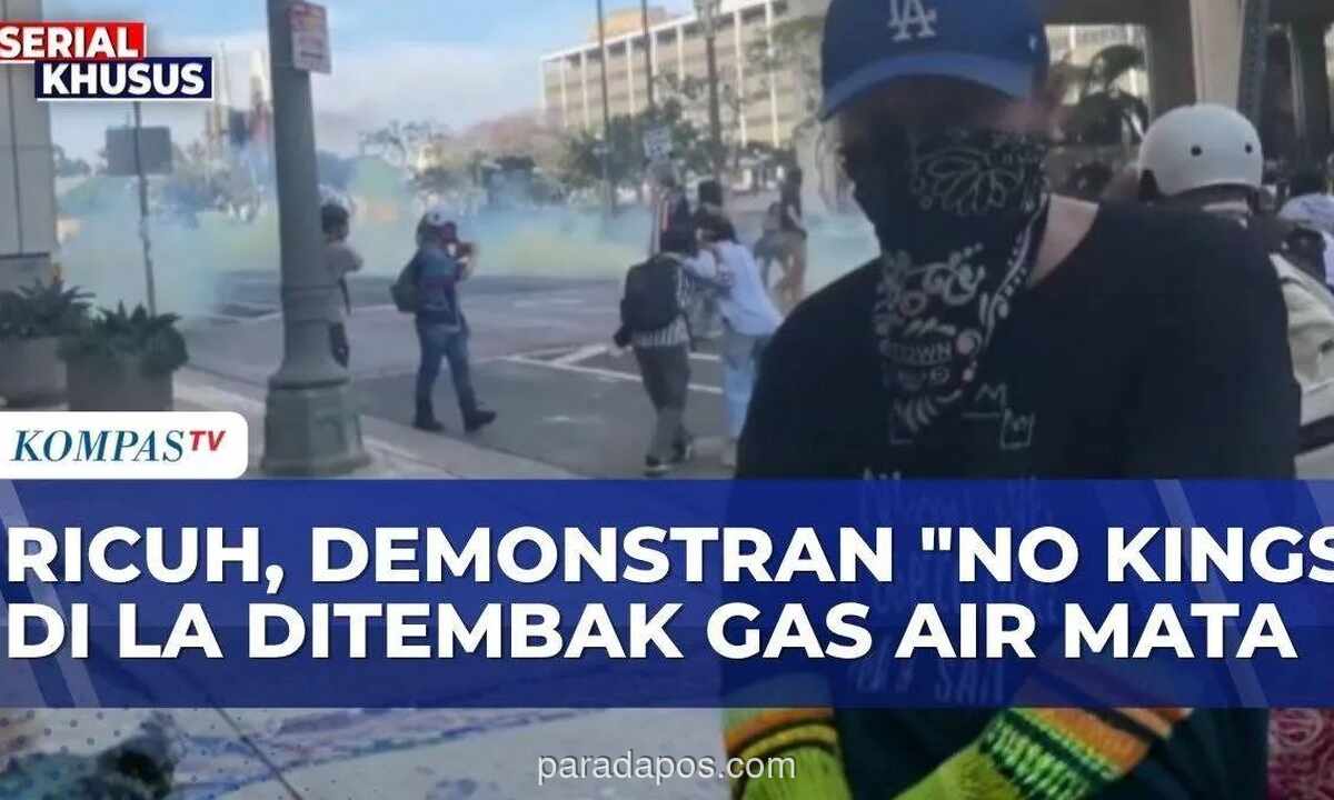 Unjuk Rasa No Kings di Los Angeles Berakhir Ricuh, Polisi Bubarkan dengan Gas Air Mata